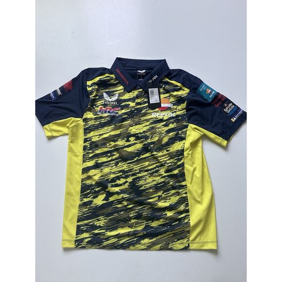 Official Repsol Honda Team Polo By Castore Green Camo Size Medium - Picture 1 of 4